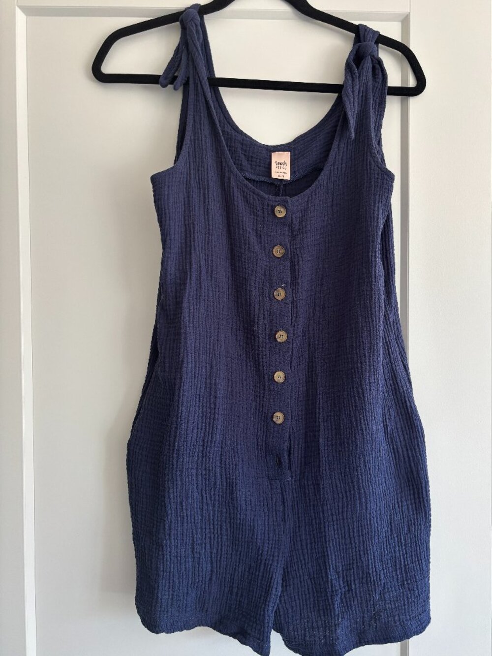 Smash + Tess Navy Sleeveless Shortie Romper